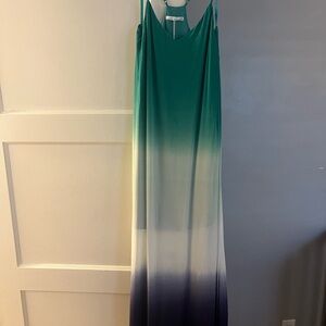 Green and Blue Ombre Maxi Dress